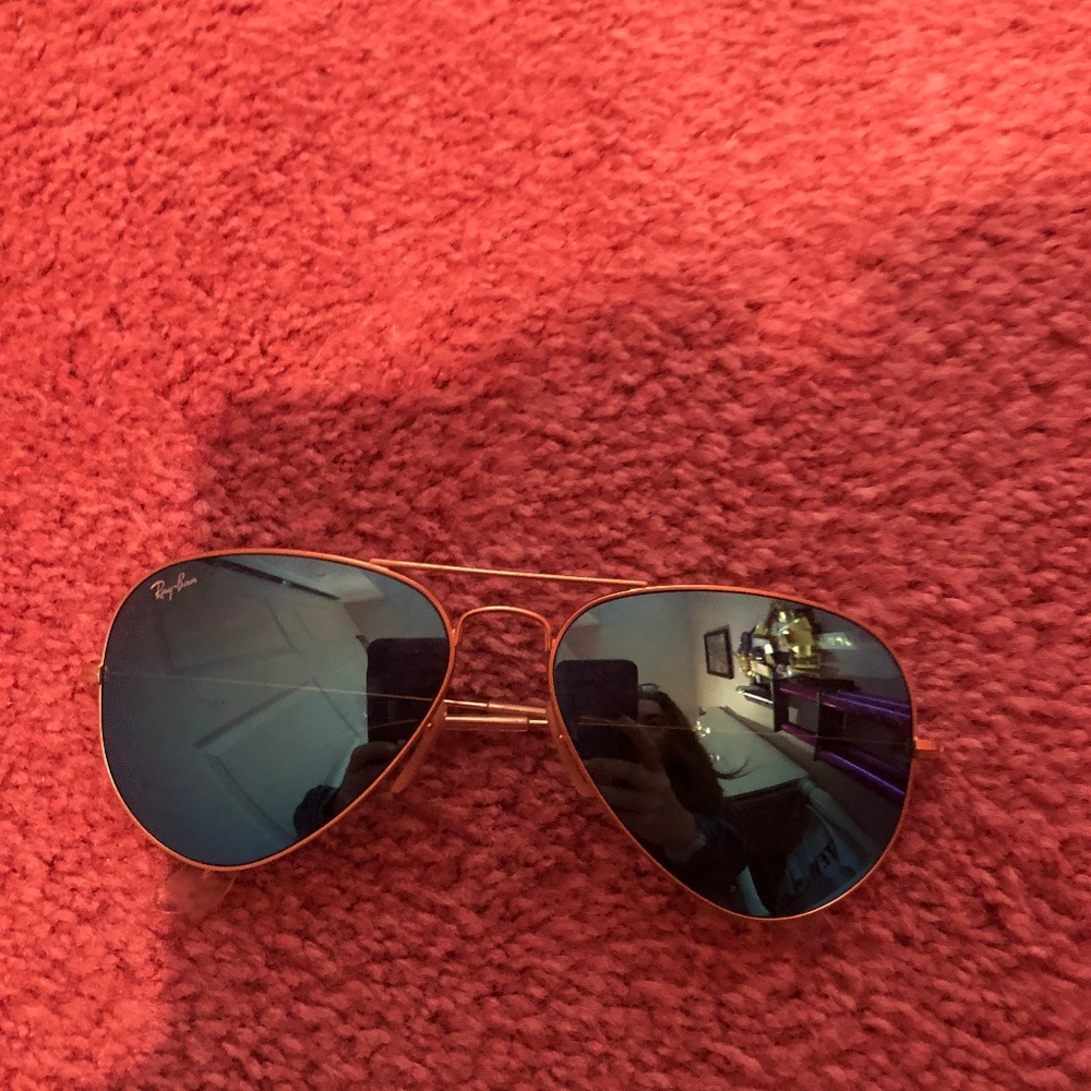 Blue Aviator Flash Sunglasses